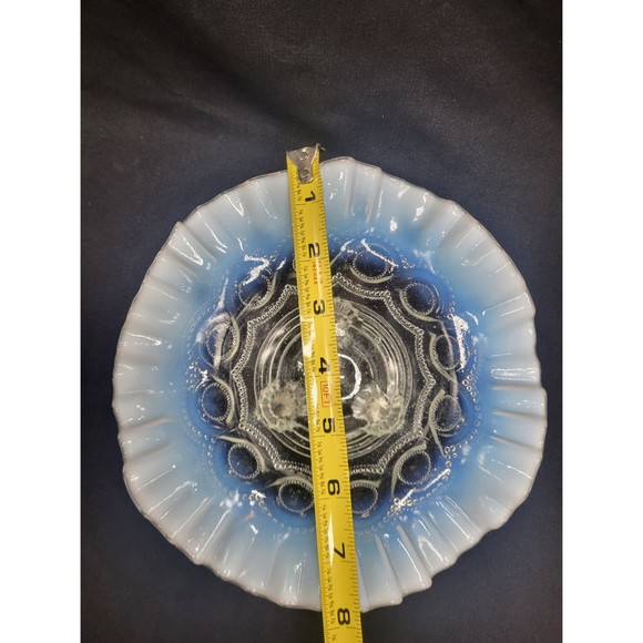 White Opalescent Ruffled Edge Bowl - Picture 4 of 5